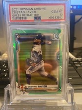 2021 Bowman Chrome Cristian Javier Green Refractor PSA 10 #80 POP 2!