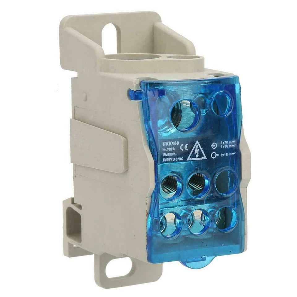 Pack of 24 Power Junction Box Terminal Block Connector DIN Rail 6-250 AWG 160A - Image 3 of 4