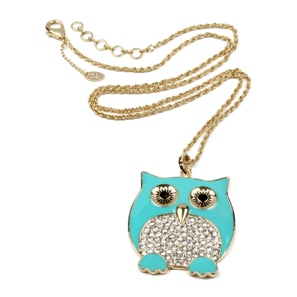 AMRITA SINGH Women's Owl Pendant Statement Necklace Gold Plated Crystal NWT - Image 2 of 4