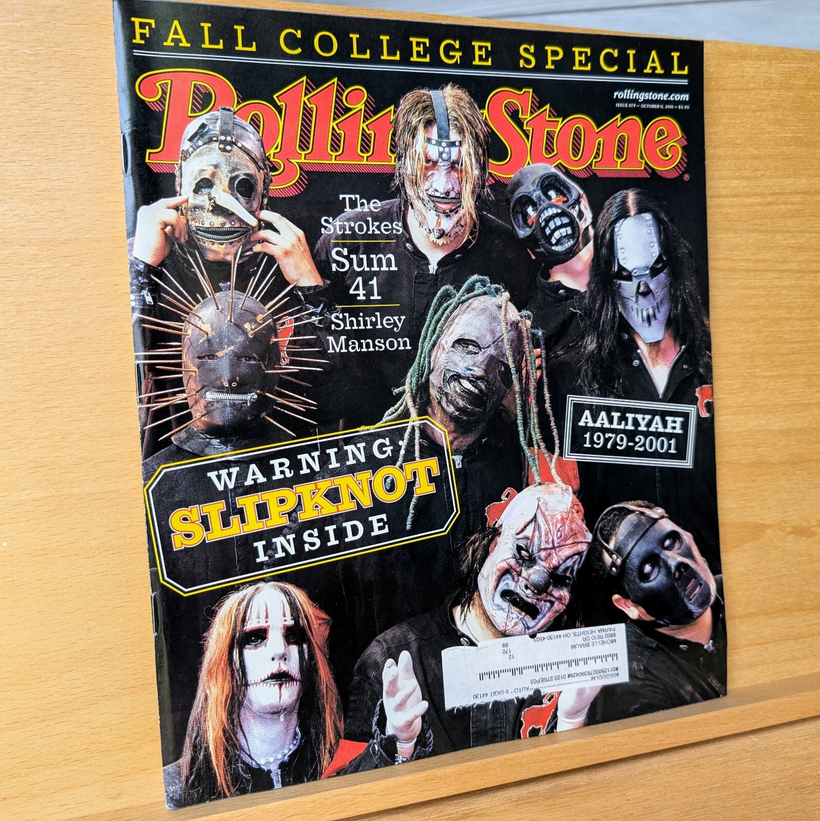 Rolling Stone Magazine Issue 879 October 11 2001 Slipknot VERY MINTY