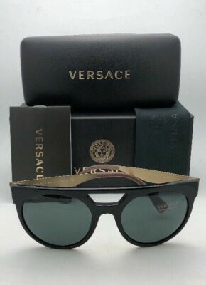 New VERSACE Sunglasses VE 4339 5248/87 55-20 Black & Gold Frame w