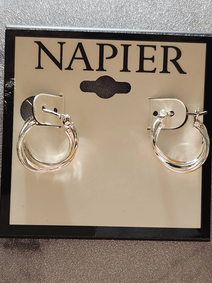 Napier silver outlet hoop earrings