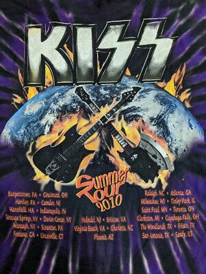 KISS 1992 USA製 オールオーバープリント バンドTシャツ Hanes Vintage 1992 Kiss Shirt XL Hanes Concert Tour All Over Print