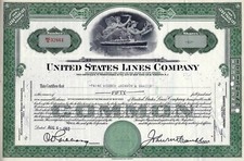 United States Lines Company, New Jersey, 1953 (50 Shares, gr&uuml;n) John M. Franklin