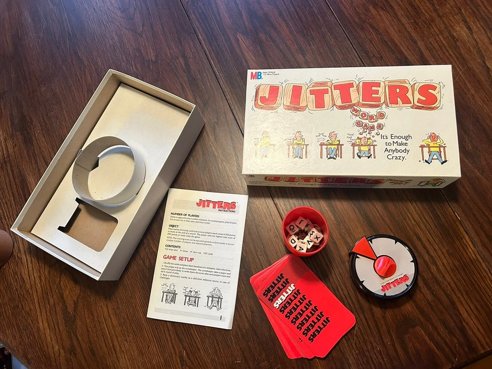 JITTERS Word Game Vintage 1986 Board Game Milton Bradley COMPLETE - Image 2 of 4