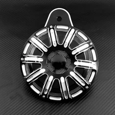 Motorcycle 110dB CNC Horn Speaker Cover Black Fit For Harley Big Twin 1991-up