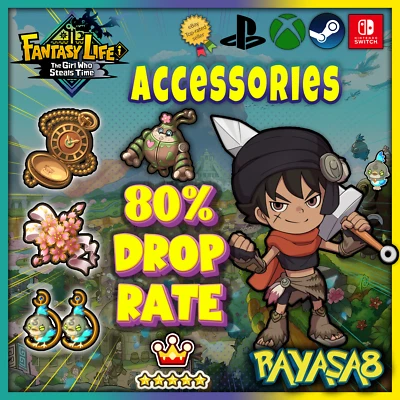 NINTENDO 🎁 Fantasy Life i | 80% Drop Rate Accessory Set (4x Each) | Edward’s Watch +