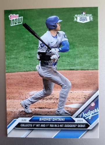 2024 Topps Now #1 Shohei Ohtani 1st Hit Los Angeles Dodgers Debut Seoul Series