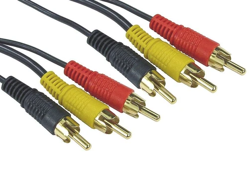 1 Metre Triple Phono RCA Audio Video Cable AV Lead. Red, Yellow, Black. 1M