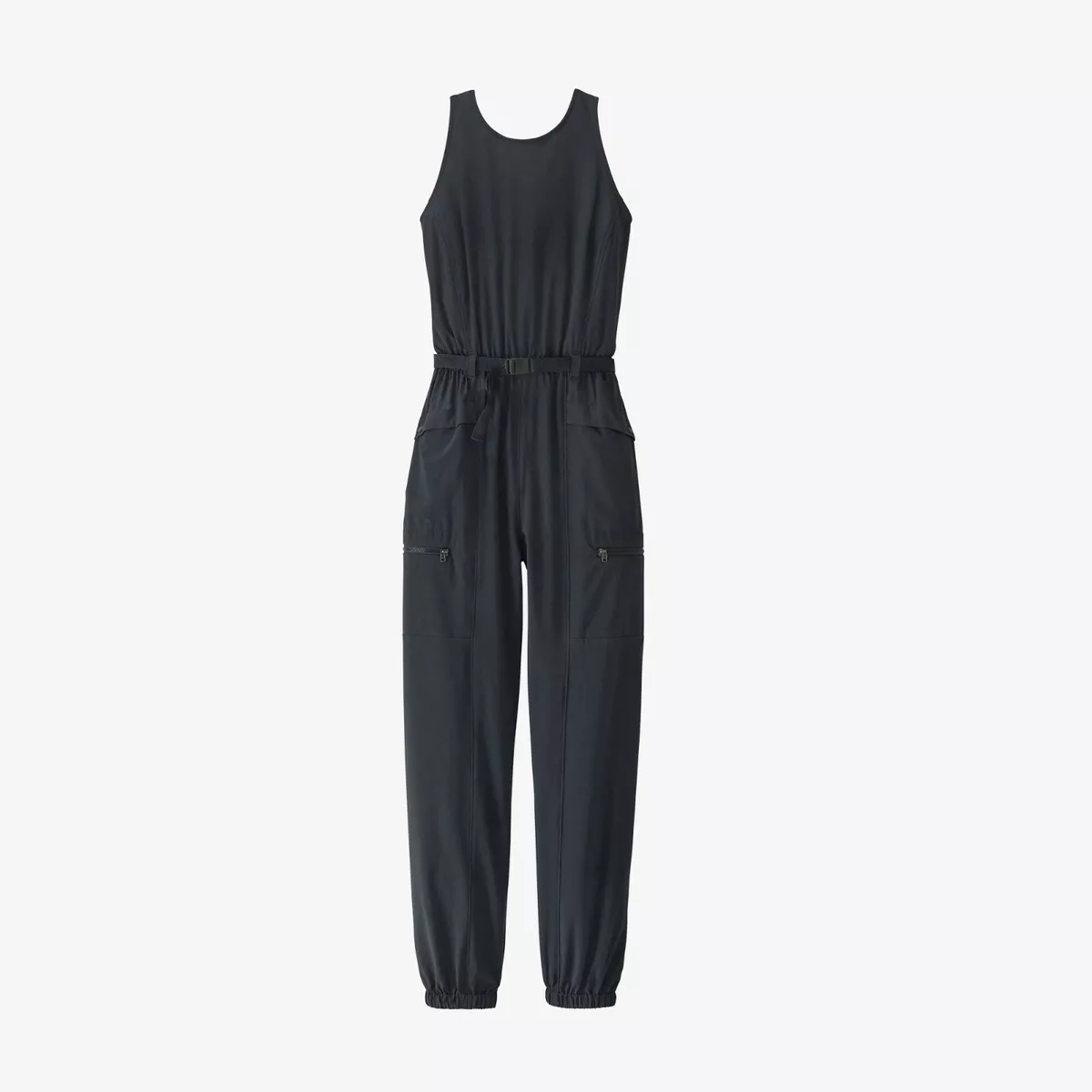 NWT Women s Patagonia Fleetwith Belted Jumpsuit LARGE Black 75050 L