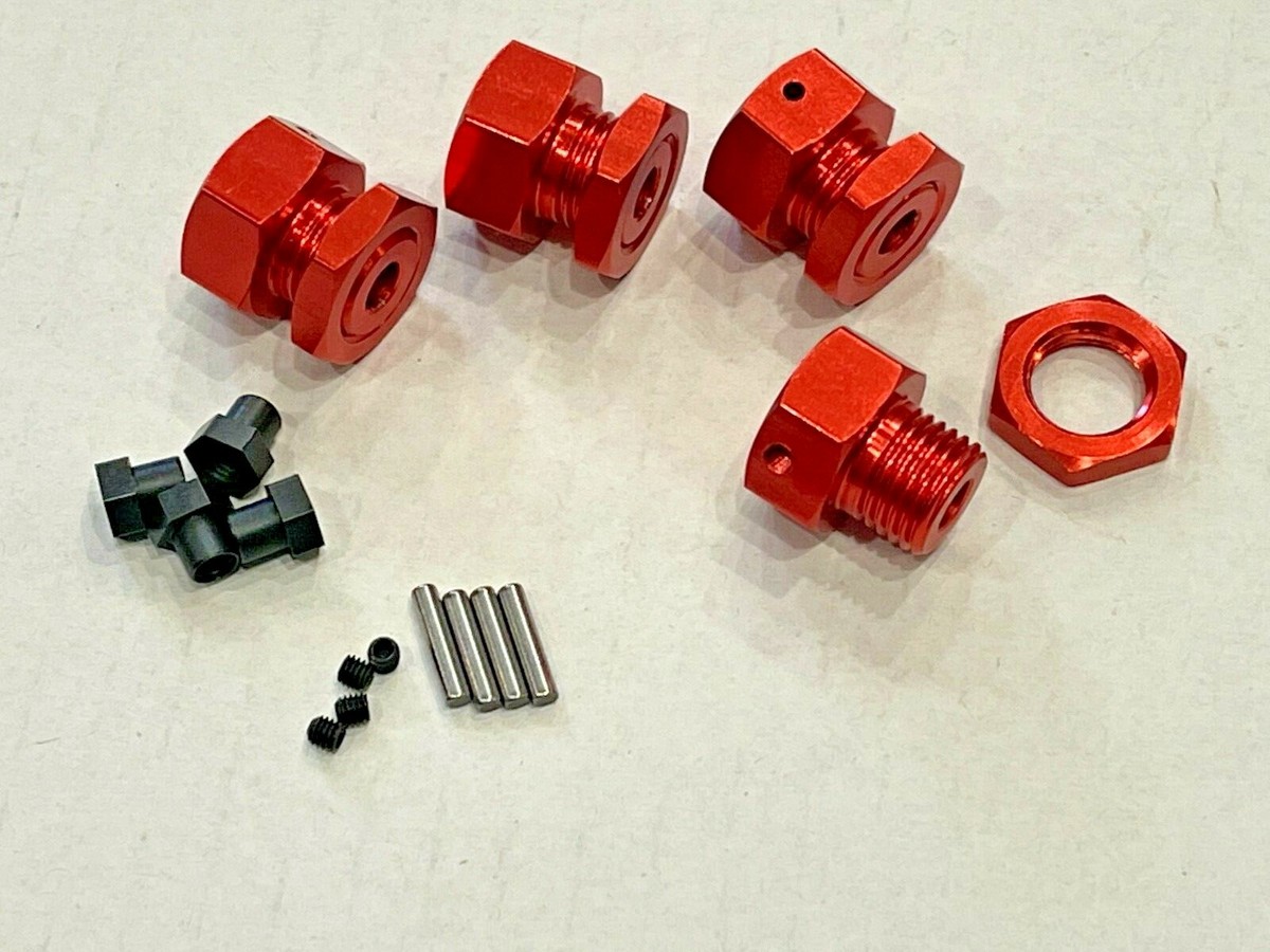 Arrma Vendetta 4x4 3S Hub Adapters convert 14mm to 17mm hex Red | eBay