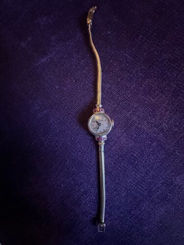 IT WORKS! ADORABLE Vintage 14K Rose Gold Bulova Watch with Simulated Rubies - Picture 2 of 7