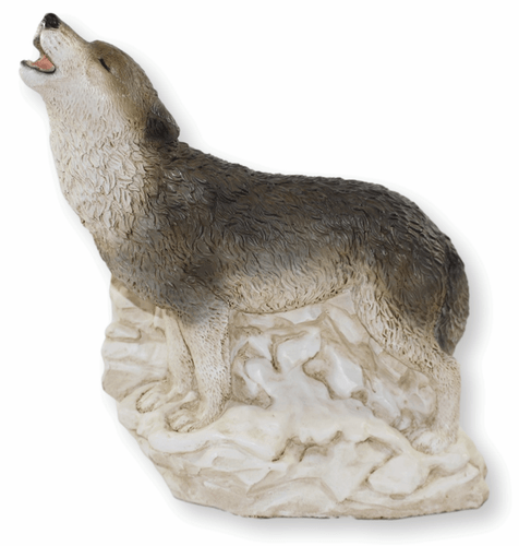 Figura Decorativa Lobo Aullante en las Rocas de Pie Colección Castagna Resin H - Imagen 2 de 7