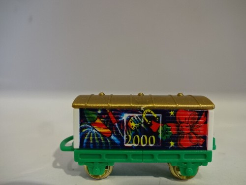 Christmas / railway / wagon with happy 2000 / green floor motif - Picture 1 of 1