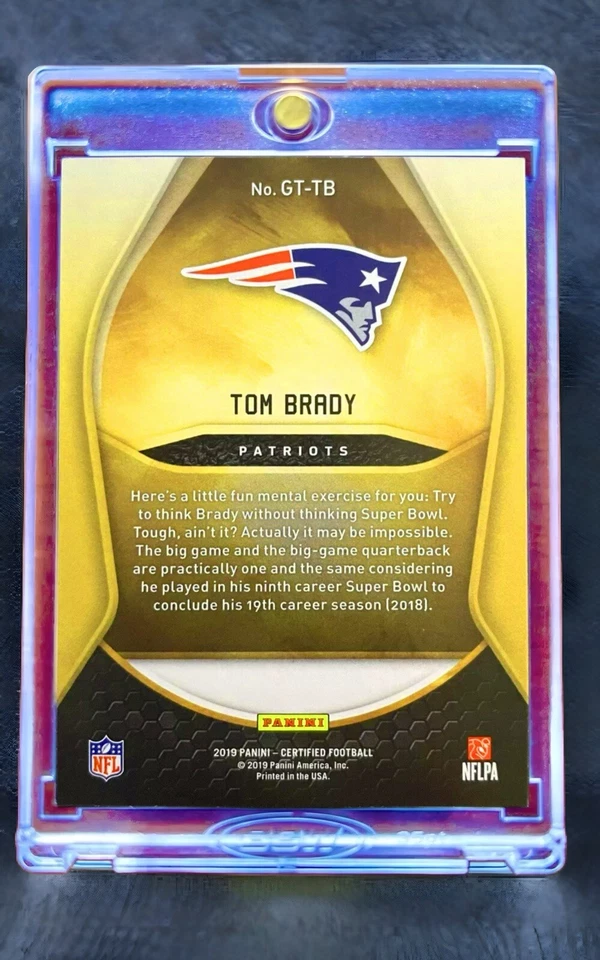 Tom Brady RARE GOLD REFRACTOR INVESTMENT CARD SSP PANINI GOAT PATRIOTS MVP MINT - Image 2 of 4