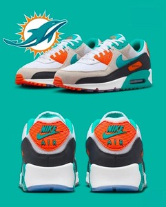 Vintage Mens‎ 6.5 NFL Miami Dolphins RBK Sneakers Aqua Orange White Canvas Shoes Nike Dunk Low Retro White  main image 3