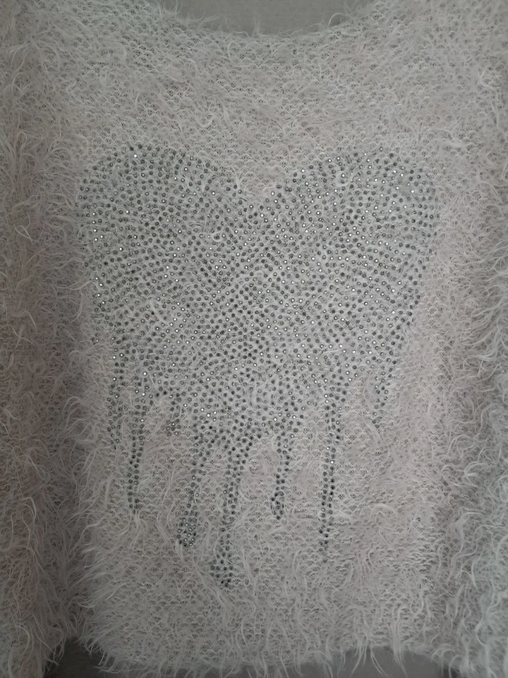 Damen Pullover Gr. L beige mit Glitzersteinchen - Bild 2 von 4