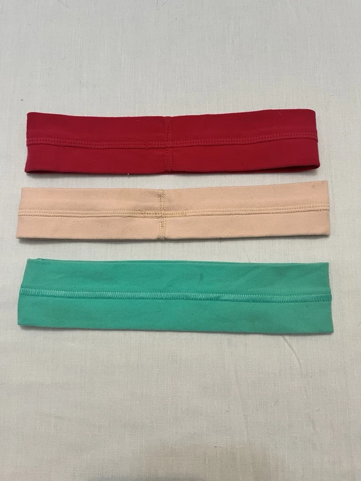 Paquete de 3 diademas Lululemon Athletica rosa y aguamarina OS yoga activo Foto 2 de 3