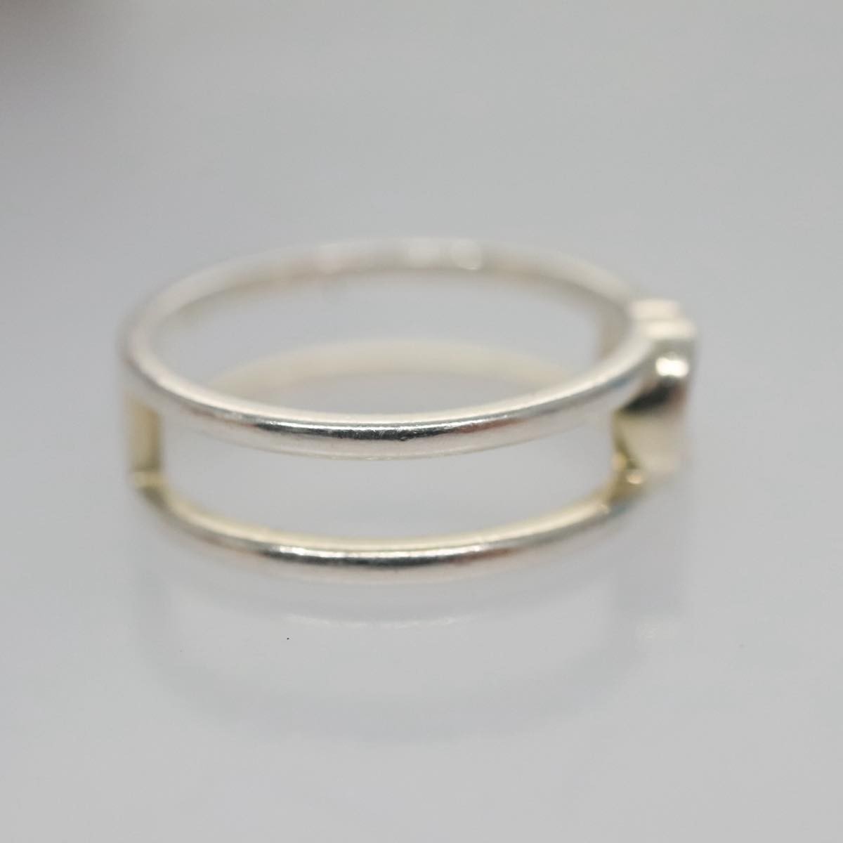 GUCCI Interlocking Ring metal Silver Auth am7444 - image 4