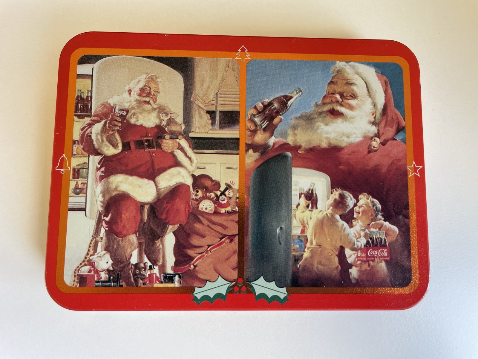 1995 Coca-Cola Santa Claus Playing Cards Christmas Two Decks In Tin Vintage New