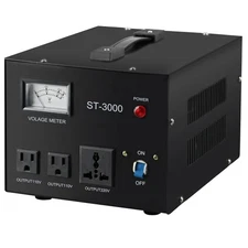 ST-3000 Voltage Transformer Converter Regulator with Voltage Meter Step Up/Down