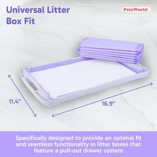 100 Universal Fit Cat Pad Refills for Litter Box Fresh Scent Odor Control 17x11"