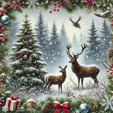 JYXSJYYD 5D DIY Diamond Art Kits for Adults, Christmas Deer Diamond Paintings Ki