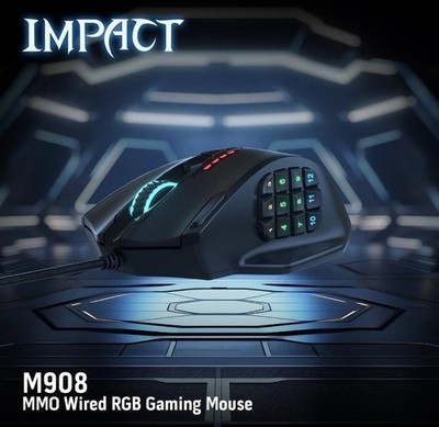 Redragon M908 IMPACT RGB LED Maus Laser Wired Gaming 12.400 DPI