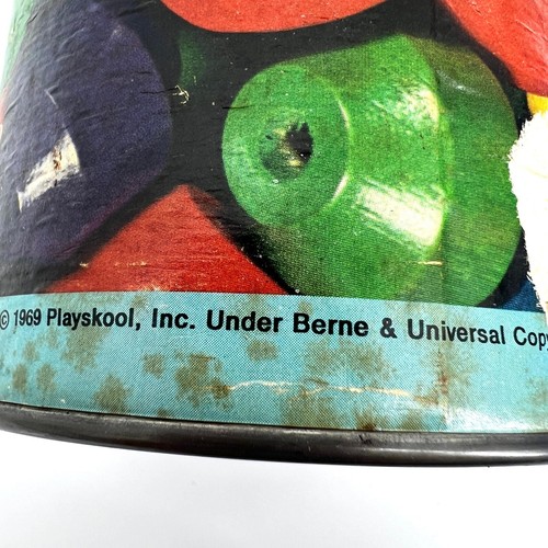 Vintage Playskool 702 Jumbo Wood Beads in Original Tin 1969 - Imagen 5 de 9