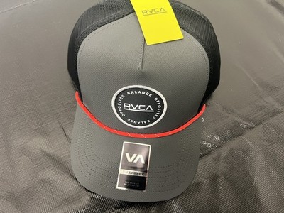 RUCA RVCA Logo Hat Cap JOHNSON SnapBack Flat Brim Gray Rope Bill Patch Logo NEW