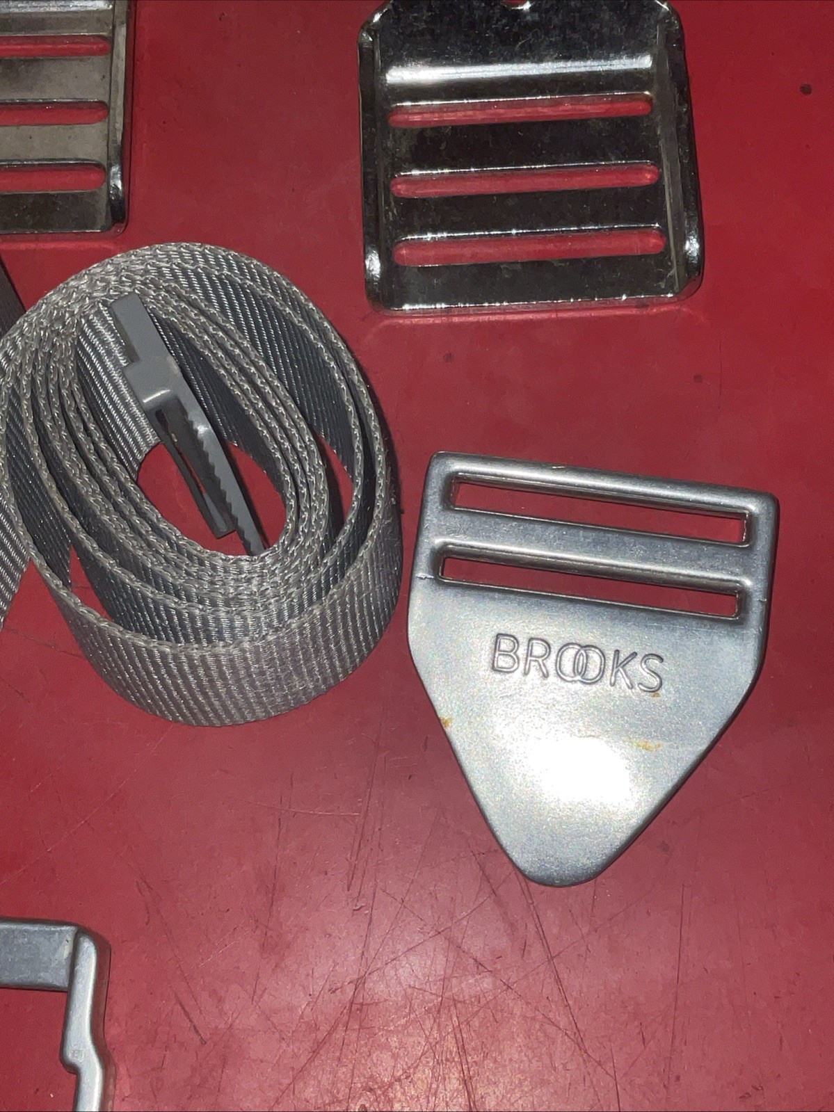 NOS BROOKS SEAT BELTS SHORT GREY WEBBING FIXINGS,CLASSIC,AUSTIN,MORRIS,FORD CAR thumbnail 2