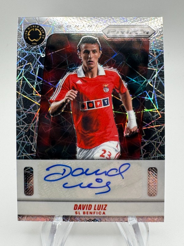 2025 Prizm Fifa World Cup DAVID LUIZ Silver Velocity Flashback Signatures Auto