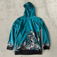 Freshhoods Unisex Kids XL Teal Cartoon Graphic Fleece Pullover Hoodie
