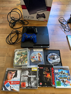 Sony PlayStation 3 Konsole Bundle mit 2 Controllern & Spielen (Action/Abenteuer)