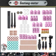 TIG Welding Torch Kit 123 Pcs - Alumina Nozzle, Collets, Stubby Gas Lens