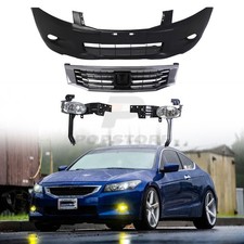Front Bumper Cover Grille Fog Lamps For 2008-2010 Honda Accord Sedan Ex Ex-l Lx