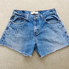 Vtg Levi's Signature Cut-Off Shorts Womens Sz 30 Blue Cotton Blend Denim Raw Hem