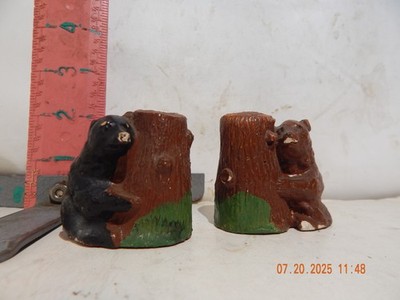 Chalkware bears salt & Pepper set - Some scuffs to high spots, no plugs