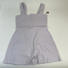 PINK Victoria  s Secret Rib Square Neck Active Sleeveless Dress Light Purple L