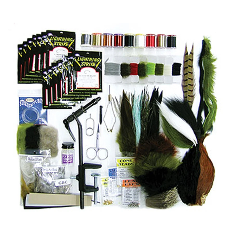 Kit de inicio para atar moscas Wapsi Deluxe con manual incluye tornillo de banco y herramientas Foto 2 de 2