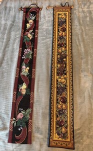 Waverly Bell Vintage Fruit Tapestry Wall Hanging Set Grapes Italy Decor USA