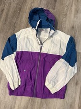 VINTAGE WOMENS NIKE WINDBREAKER JACKET SIZE MEDIUM Purple/Teal/White