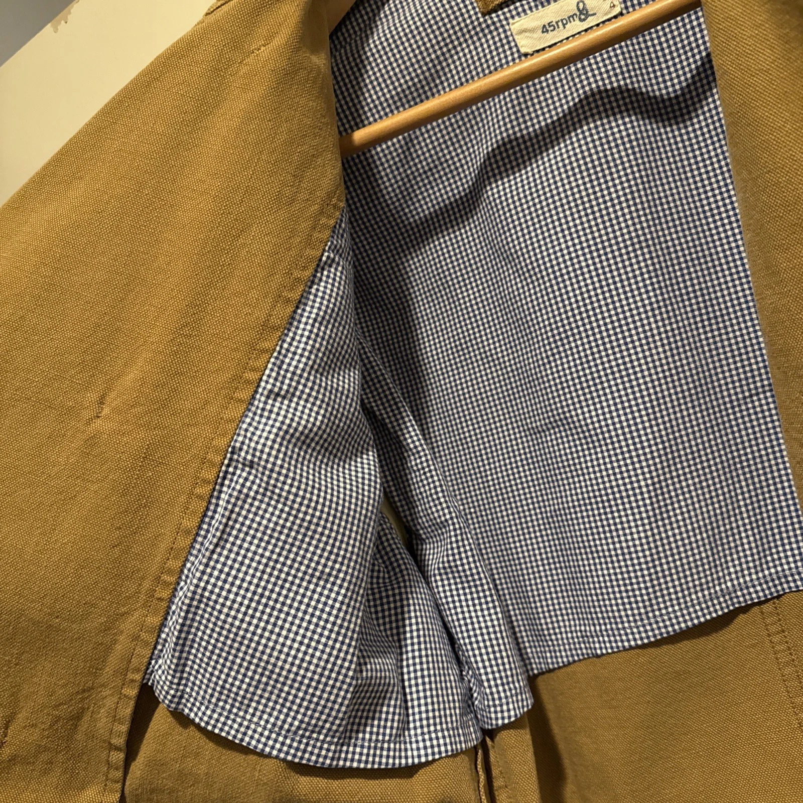 45R Mens Garment Dyed Double Breast Chore Jacket Hopsack Canvas Made in Japan L image 8
