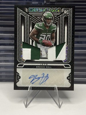 2022 Panini Obsidian - Rookie Jersey Ink Breece Hall  /10 Auto First On Print