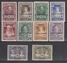 Guinée Sueltos 1926 Edifil 179/82M+184/7M+189/90M * Mh Surcharge Échantillon