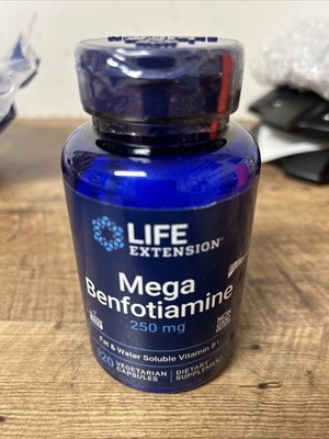 Mega Benfotiamine 250 mg 120 Capsules, Supplement Life Extension B1, ~SHORT DATE