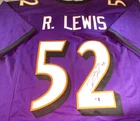 Ray Lewis / Autographed Baltimore Ravens Black Custom Football Jersey / COA