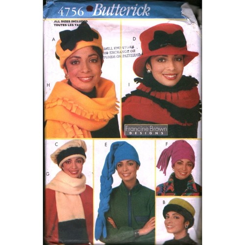 Butterick 4756 Francine Brown Designs Misses Hats and Scarves Sewing Pattern