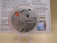 BULLION Royal Mint Silver Proof Metric 1oz FIVE POUND COIN OLYMPIC RIVER THAMES 83.13 per troy oz