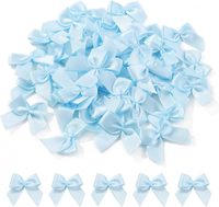 jollybows Mini-Satinband-Schleifen, 2,5 Cm, Blau, 100 StüCk, Kleine Bastelschlei